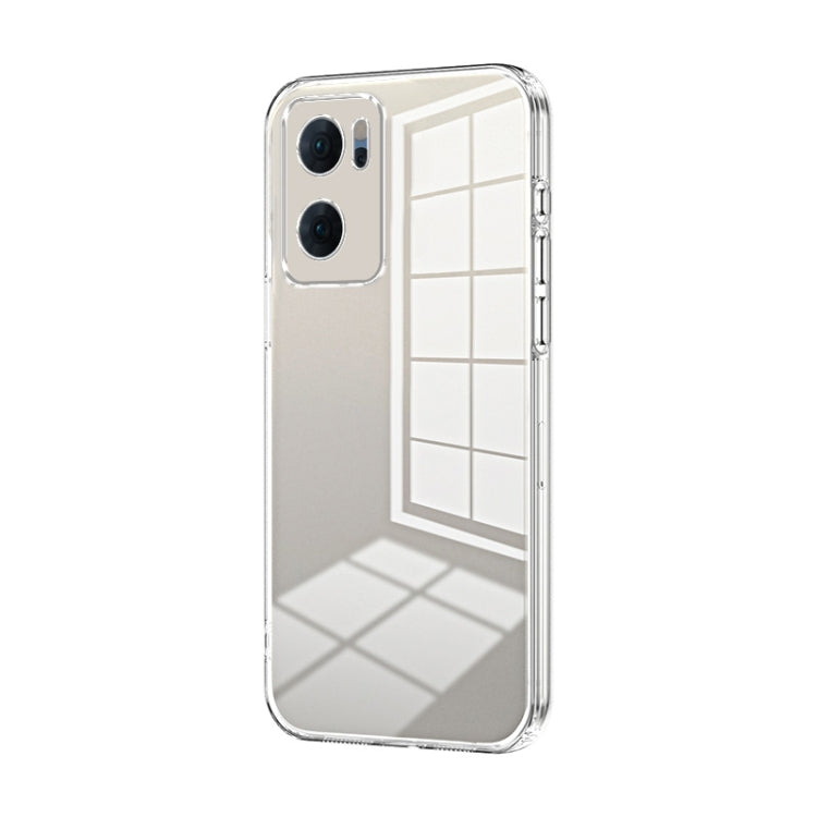 For OPPO Reno7 5G Transparent Plating Fine Hole Phone Case(Transparent) - OPPO Cases by PMC Jewellery | Online Shopping South Africa | PMC Jewellery | Buy Now Pay Later Mobicred