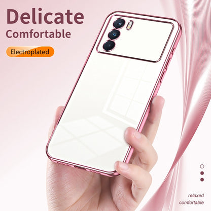 For OPPO K9 Pro Transparent Plating Fine Hole Phone Case(Pink) - OPPO Cases by PMC Jewellery | Online Shopping South Africa | PMC Jewellery | Buy Now Pay Later Mobicred