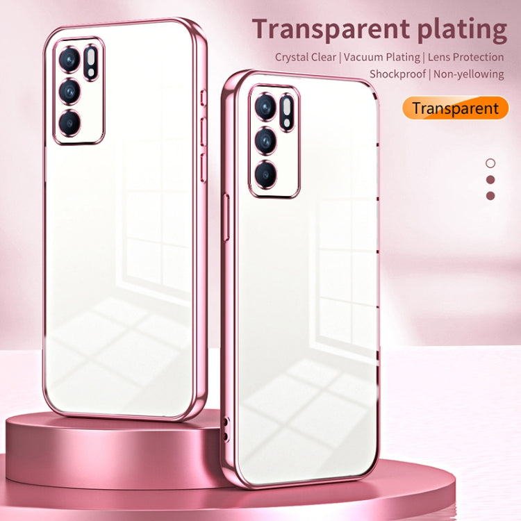 For OPPO Reno6 Indian / Malay Transparent Plating Fine Hole Phone Case(Green) - OPPO Cases by PMC TechLife | Online Shopping South Africa | PMC TechLife | Buy Now Pay Later Mobicred