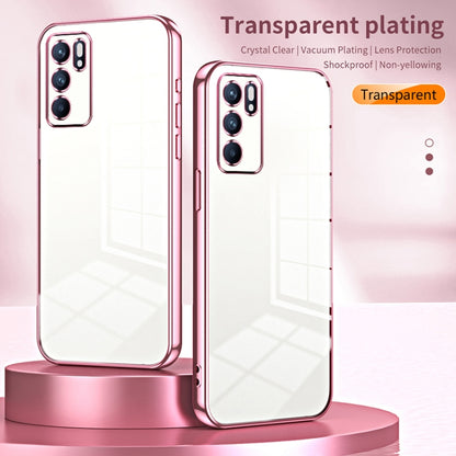 For OPPO Reno6 Indian / Malay Transparent Plating Fine Hole Phone Case(Black) - OPPO Cases by PMC Jewellery | Online Shopping South Africa | PMC Jewellery | Buy Now Pay Later Mobicred