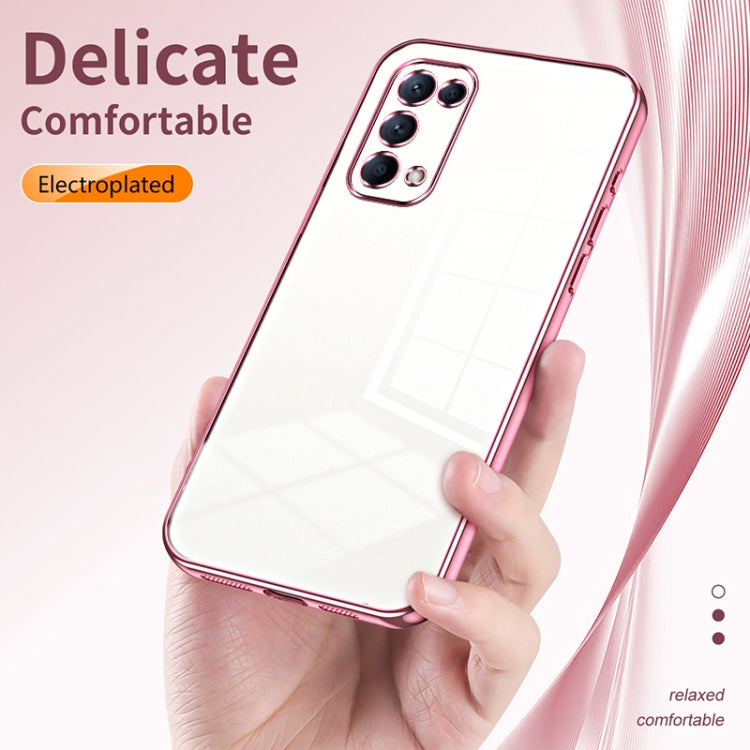 For OPPO Reno5 4G/5G / Reno5 K Transparent Plating Fine Hole Phone Case(Purple) - OPPO Cases by PMC Jewellery | Online Shopping South Africa | PMC Jewellery | Buy Now Pay Later Mobicred