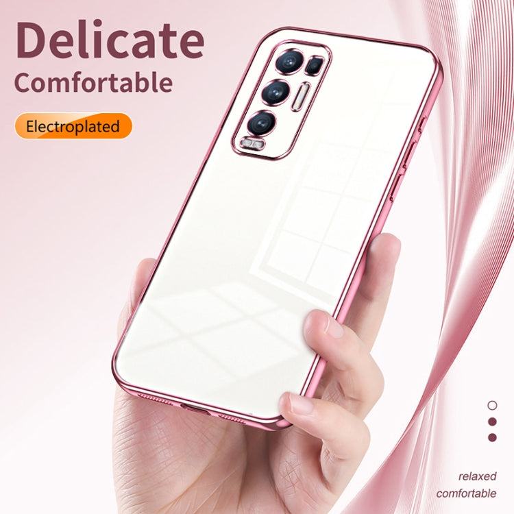 For OPPO Reno5 Pro+ Transparent Plating Fine Hole Phone Case(Transparent) - OPPO Cases by PMC TechLife | Online Shopping South Africa | PMC TechLife | Buy Now Pay Later Mobicred