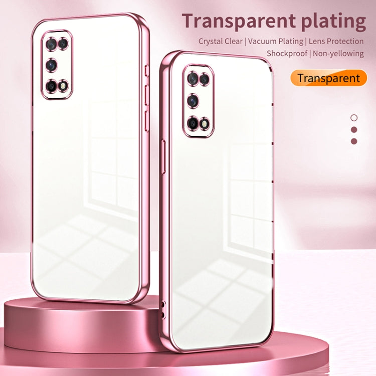 For OPPO K7x / Realme V5 5G Transparent Plating Fine Hole Phone Case(Green) - OPPO Cases by PMC TechLife | Online Shopping South Africa | PMC TechLife | Buy Now Pay Later Mobicred