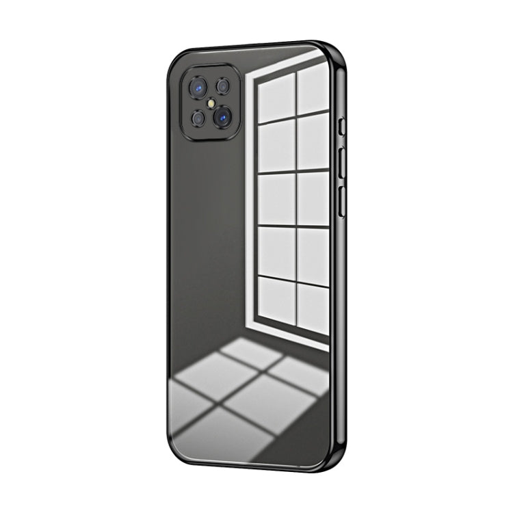 For OPPO A92s / Reno4 Z 5G Transparent Plating Fine Hole Phone Case(Black) - OPPO Cases by PMC TechLife | Online Shopping South Africa | PMC TechLife | Buy Now Pay Later Mobicred
