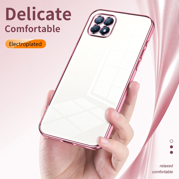 For OPPO Reno4 SE Transparent Plating Fine Hole Phone Case(Purple) - OPPO Cases by PMC TechLife | Online Shopping South Africa | PMC TechLife | Buy Now Pay Later Mobicred