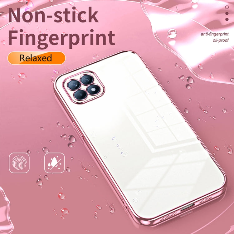 For OPPO Reno4 SE Transparent Plating Fine Hole Phone Case(Pink) - OPPO Cases by PMC TechLife | Online Shopping South Africa | PMC TechLife | Buy Now Pay Later Mobicred