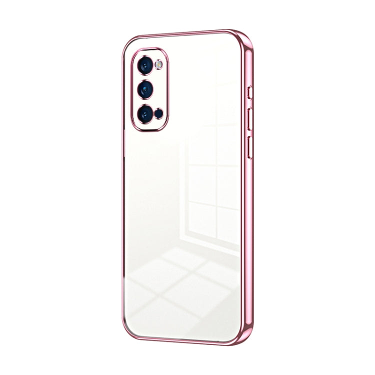 For OPPO Reno4 Pro Transparent Plating Fine Hole Phone Case(Pink) - free shipping - PMC TechLife - Order now!