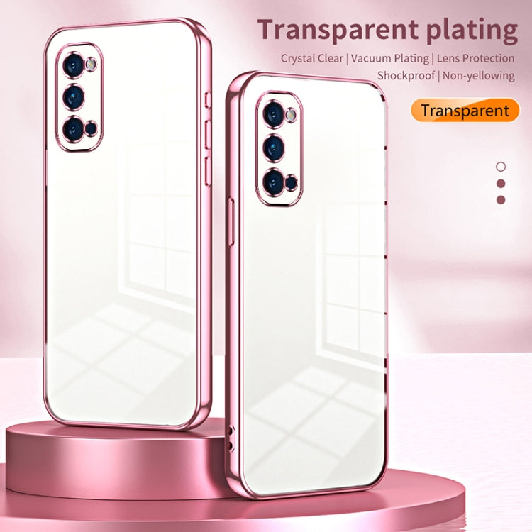 For OPPO Reno4 Pro Transparent Plating Fine Hole Phone Case(Pink) - free shipping - PMC TechLife - Order now!