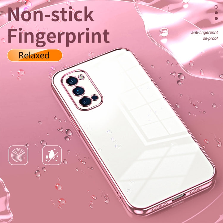For OPPO Reno4 Pro Transparent Plating Fine Hole Phone Case(Black) - OPPO Cases by PMC TechLife | Online Shopping South Africa | PMC TechLife | Buy Now Pay Later Mobicred
