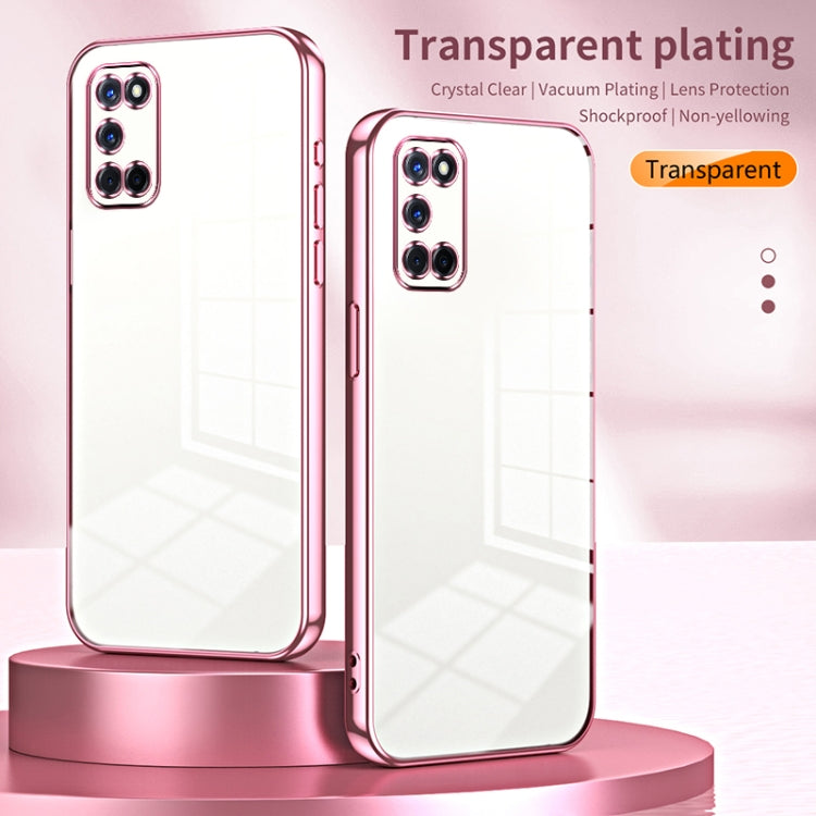 For OPPO A52 / A72 / A92 Transparent Plating Fine Hole Phone Case(Black) - OPPO Cases by PMC TechLife | Online Shopping South Africa | PMC TechLife | Buy Now Pay Later Mobicred