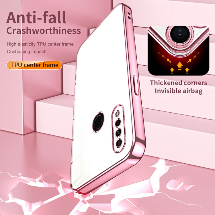 For OPPO A8 / A31 2020 Transparent Plating Fine Hole Phone Case(Silver) - OPPO Cases by PMC TechLife | Online Shopping South Africa | PMC TechLife | Buy Now Pay Later Mobicred