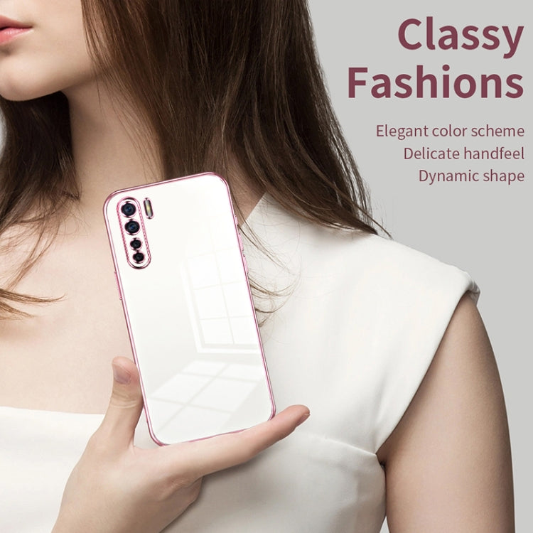 For OPPO A91 Transparent Plating Fine Hole Phone Case(Pink) - OPPO Cases by PMC TechLife | Online Shopping South Africa | PMC TechLife | Buy Now Pay Later Mobicred