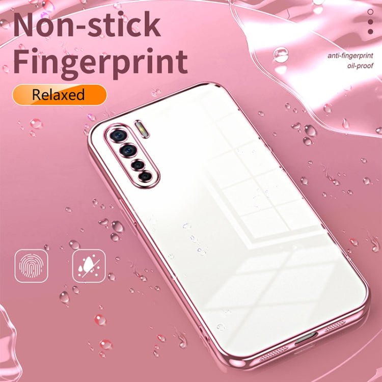 For OPPO A91 Transparent Plating Fine Hole Phone Case(Transparent) - OPPO Cases by PMC TechLife | Online Shopping South Africa | PMC TechLife | Buy Now Pay Later Mobicred