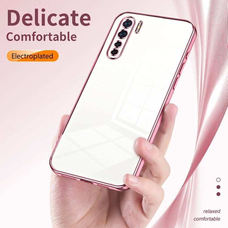 For OPPO A91 Transparent Plating Fine Hole Phone Case(Transparent) - OPPO Cases by PMC TechLife | Online Shopping South Africa | PMC TechLife | Buy Now Pay Later Mobicred