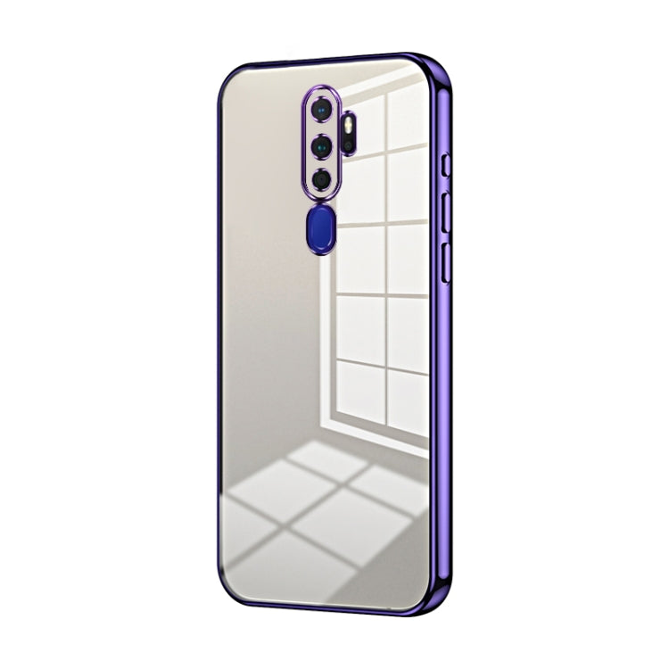 For OPPO A11x / A9 2020 Transparent Plating Fine Hole Phone Case(Purple) - OPPO Cases by PMC Jewellery | Online Shopping South Africa | PMC Jewellery | Buy Now Pay Later Mobicred