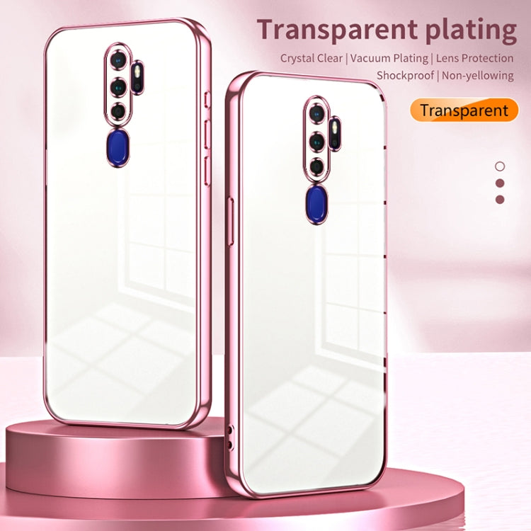 For OPPO A11x / A9 2020 Transparent Plating Fine Hole Phone Case(Pink) - OPPO Cases by PMC TechLife | Online Shopping South Africa | PMC TechLife | Buy Now Pay Later Mobicred