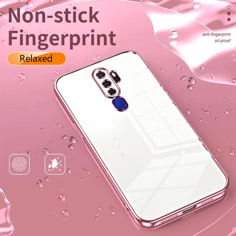 For OPPO A11x / A9 2020 Transparent Plating Fine Hole Phone Case(Pink) - OPPO Cases by PMC Jewellery | Online Shopping South Africa | PMC Jewellery | Buy Now Pay Later Mobicred