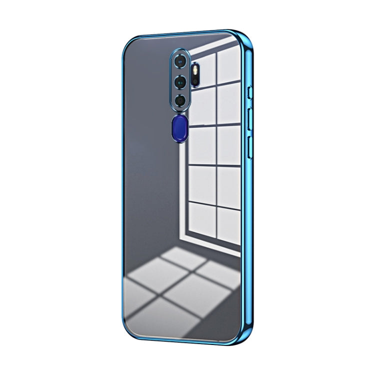 For OPPO A11x / A9 2020 Transparent Plating Fine Hole Phone Case(Blue) - OPPO Cases by PMC Jewellery | Online Shopping South Africa | PMC Jewellery | Buy Now Pay Later Mobicred