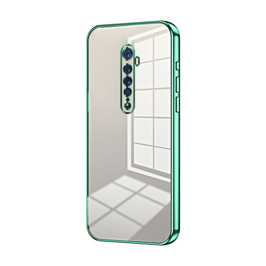 For OPPO Reno2 Transparent Plating Fine Hole Phone Case(Green) - OPPO Cases by PMC Jewellery | Online Shopping South Africa | PMC Jewellery | Buy Now Pay Later Mobicred