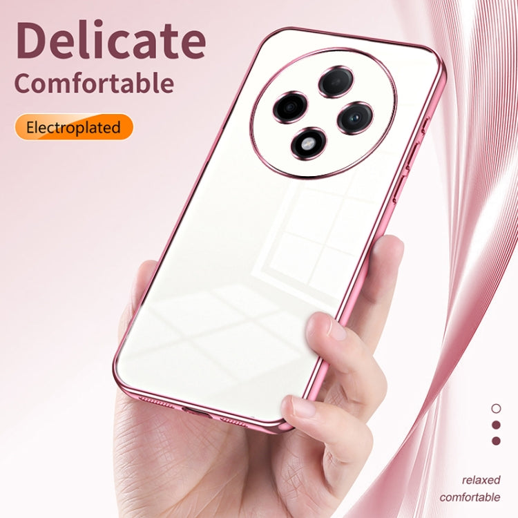 For OPPO A3 Pro Transparent Plating Fine Hole Phone Case(Silver) - OPPO Cases by PMC TechLife | Online Shopping South Africa | PMC TechLife | Buy Now Pay Later Mobicred