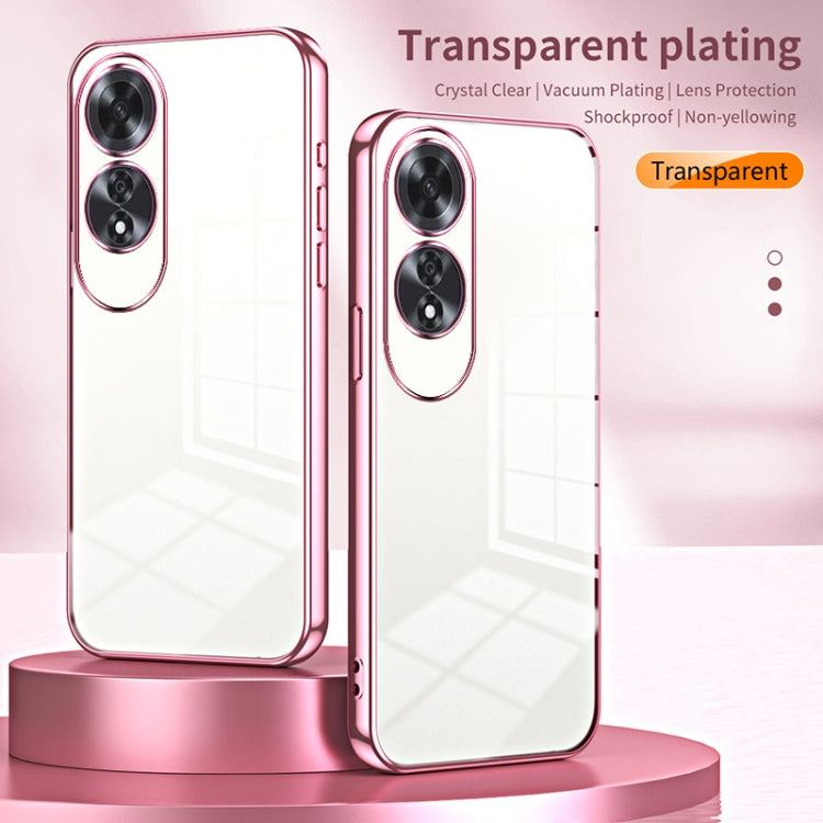 For OPPO A60 Transparent Plating Fine Hole Phone Case(Purple) - OPPO Cases by PMC TechLife | Online Shopping South Africa | PMC TechLife | Buy Now Pay Later Mobicred
