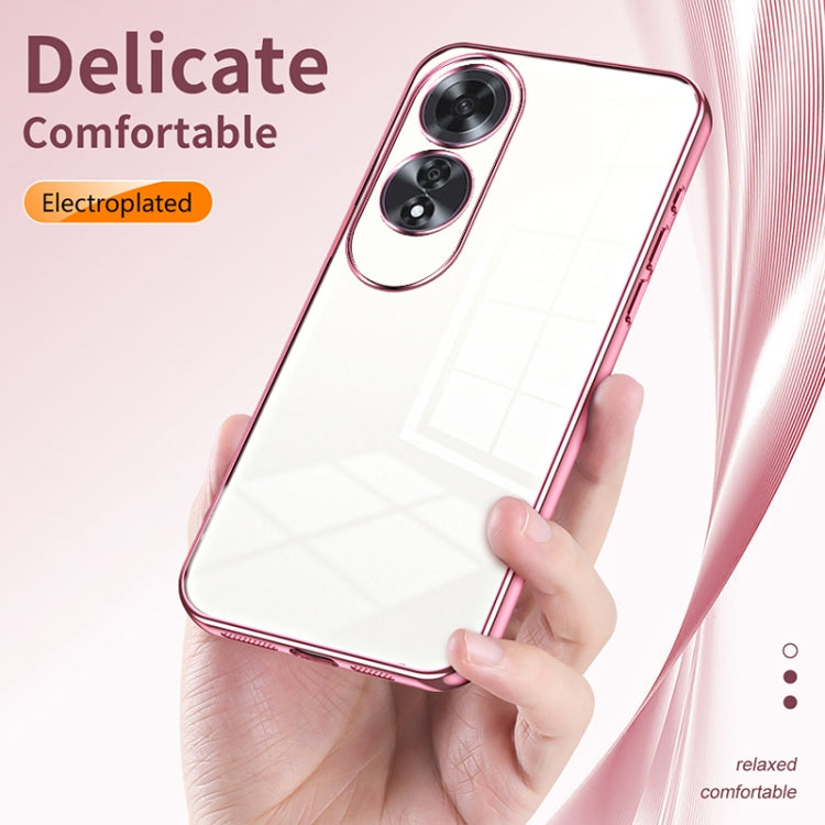 For OPPO A60 Transparent Plating Fine Hole Phone Case(Silver) - OPPO Cases by PMC Jewellery | Online Shopping South Africa | PMC Jewellery | Buy Now Pay Later Mobicred