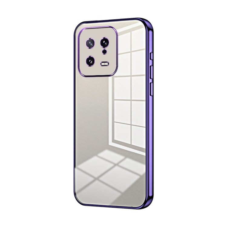 For Xiaomi 13 Transparent Plating Fine Hole Phone Case(Purple) - 13 Cases by PMC TechLife | Online Shopping South Africa | PMC TechLife | Buy Now Pay Later Mobicred