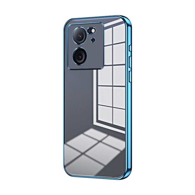 For Xiaomi Redmi K60 Ultra / Xiaomi 13T Transparent Plating Fine Hole Phone Case(Blue) - Redmi K60 Ultra Cases by PMC Jewellery | Online Shopping South Africa | PMC Jewellery | Buy Now Pay Later Mobicred