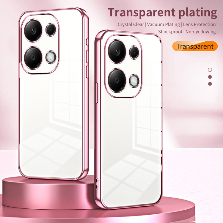 For Xiaomi Redmi Note 13 Pro 4G Transparent Plating Fine Hole Phone Case(Purple) - Note 13 Pro Cases by PMC TechLife | Online Shopping South Africa | PMC TechLife | Buy Now Pay Later Mobicred