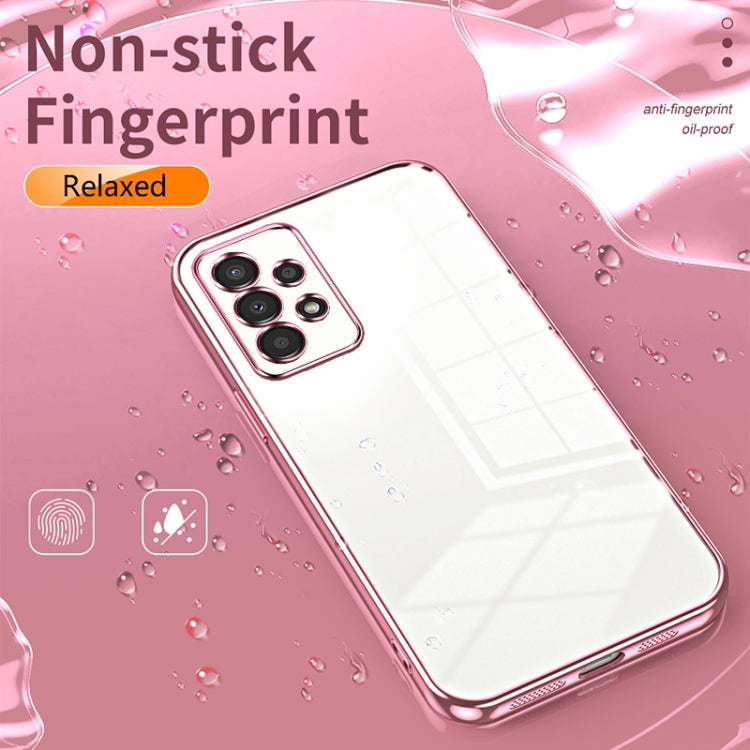 For Samsung Galaxy A13 4G Transparent Plating Fine Hole Phone Case(Pink) - Galaxy Phone Cases by PMC TechLife | Online Shopping South Africa | PMC TechLife