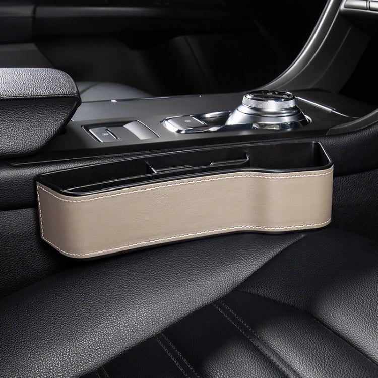 Car Multi-functional Console Box Cup Holder Seat Gap Side Storage Box, Leather Style, Color:Beige(Front Passenger Seat) - free shipping - PMC TechLife - Order now!