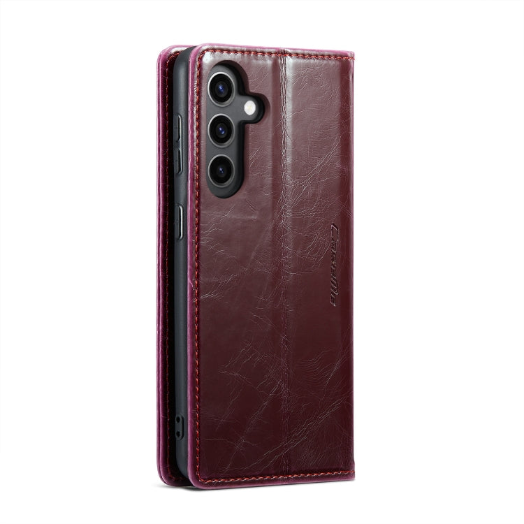 For Samsung Galaxy S24+ 5G CaseMe 003 Crazy Horse Texture Flip Leather Phone Case(Mulberry Red) - Galaxy S24+ 5G Cases by CaseMe | Online Shopping South Africa | PMC Jewellery | Buy Now Pay Later Mobicred