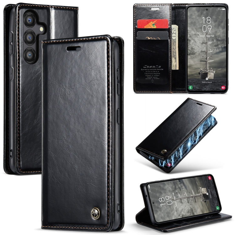 For Samsung Galaxy A35 5G CaseMe 003 Crazy Horse Texture Flip Leather Phone Case(Black) - Galaxy Phone Cases by CaseMe | Online Shopping South Africa | PMC Jewellery | Buy Now Pay Later Mobicred