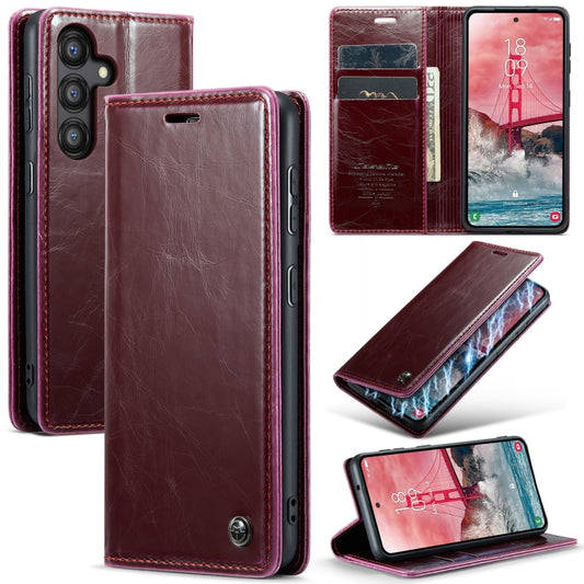 For Samsung Galaxy A55 5G CaseMe 003 Crazy Horse Texture Flip Leather Phone Case(Mulberry Red) - Galaxy Phone Cases by CaseMe | Online Shopping South Africa | PMC Jewellery | Buy Now Pay Later Mobicred