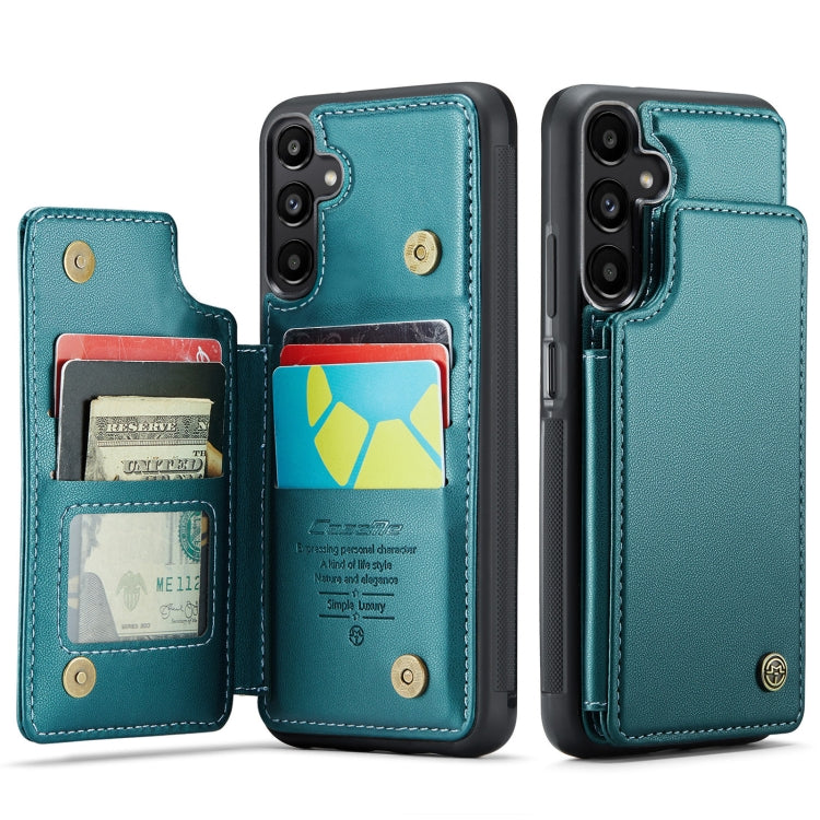 For Samsung Galaxy A25 4G CaseMe C22 PC+TPU Business Style RFID Anti-theft Leather Phone Case(Blue Green) - Galaxy Phone Cases by CaseMe | Online Shopping South Africa | PMC Jewellery | Buy Now Pay Later Mobicred