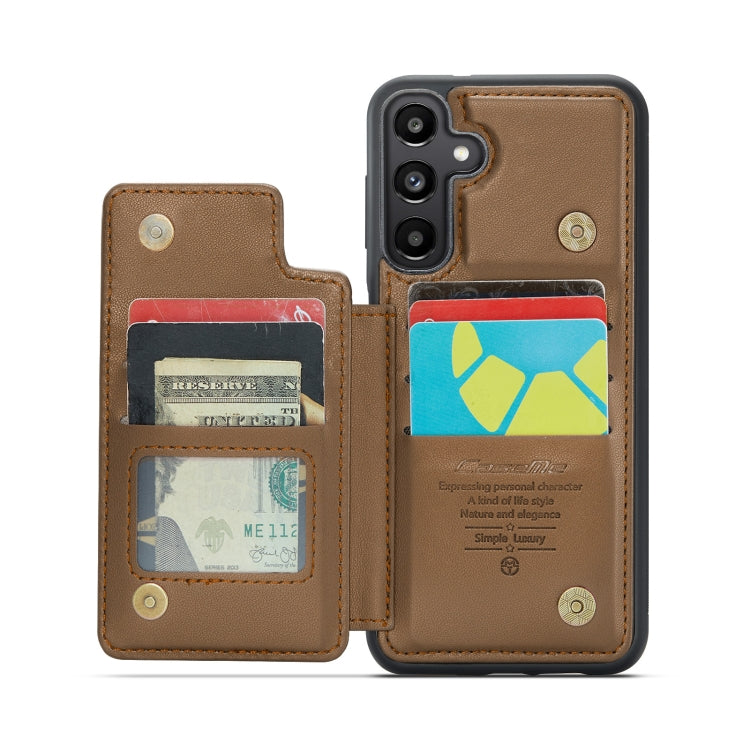 For Samsung Galaxy A55 5G CaseMe C22 PC+TPU Business Style RFID Anti-theft Leather Phone Case(Brown) - Galaxy Phone Cases by CaseMe | Online Shopping South Africa | PMC Jewellery | Buy Now Pay Later Mobicred