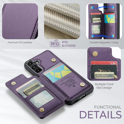 For Samsung Galaxy A55 5G CaseMe C22 PC+TPU Business Style RFID Anti-theft Leather Phone Case(Purple) - Galaxy Phone Cases by CaseMe | Online Shopping South Africa | PMC Jewellery | Buy Now Pay Later Mobicred