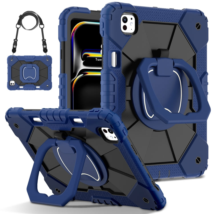 For iPad Pro 11 2024 Contrast Color Robot Silicone Hybrid PC Tablet Case(Navy Black) - iPad Pro 11 2024 Cases by PMC Jewellery | Online Shopping South Africa | PMC Jewellery | Buy Now Pay Later Mobicred