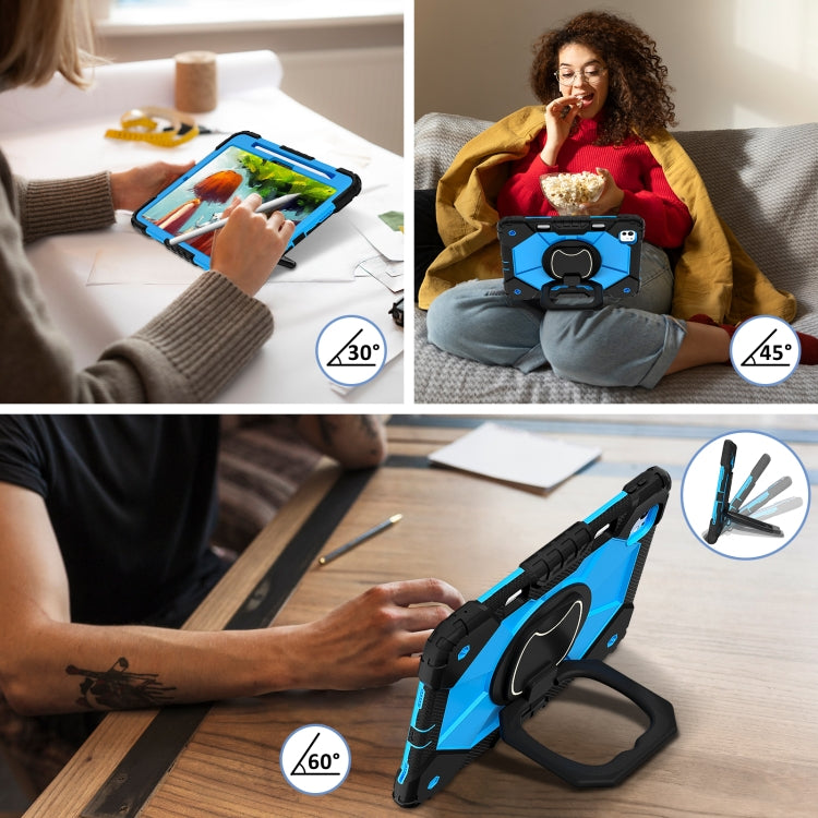 For iPad Pro 11 2024 Contrast Color Robot Silicone Hybrid PC Tablet Case(Black Blue) - iPad Pro 11 2024 Cases by PMC TechLife | Online Shopping South Africa | PMC TechLife | Buy Now Pay Later Mobicred