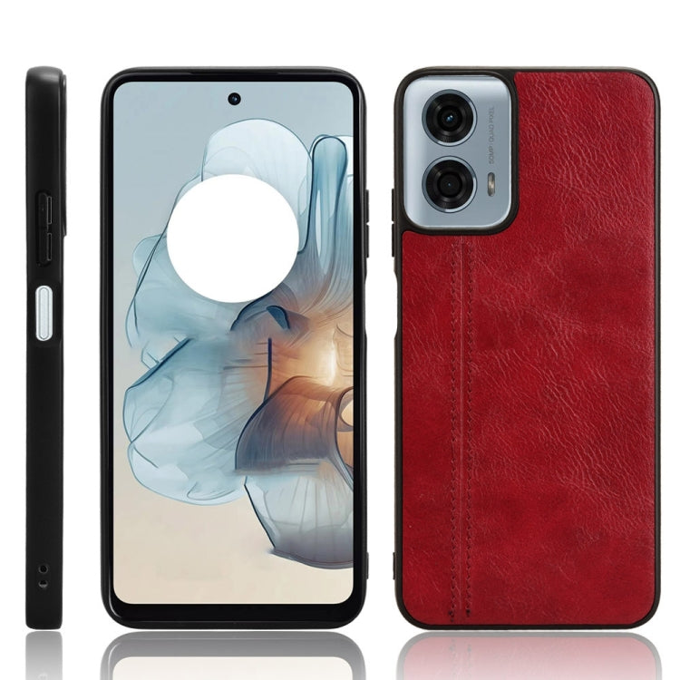 For Motorola Moto G Power 5G 2024 Cow Pattern Sewing Back Cover Phone Case(Red) - Motorola Cases by PMC Jewellery | Online Shopping South Africa | PMC Jewellery | Buy Now Pay Later Mobicred