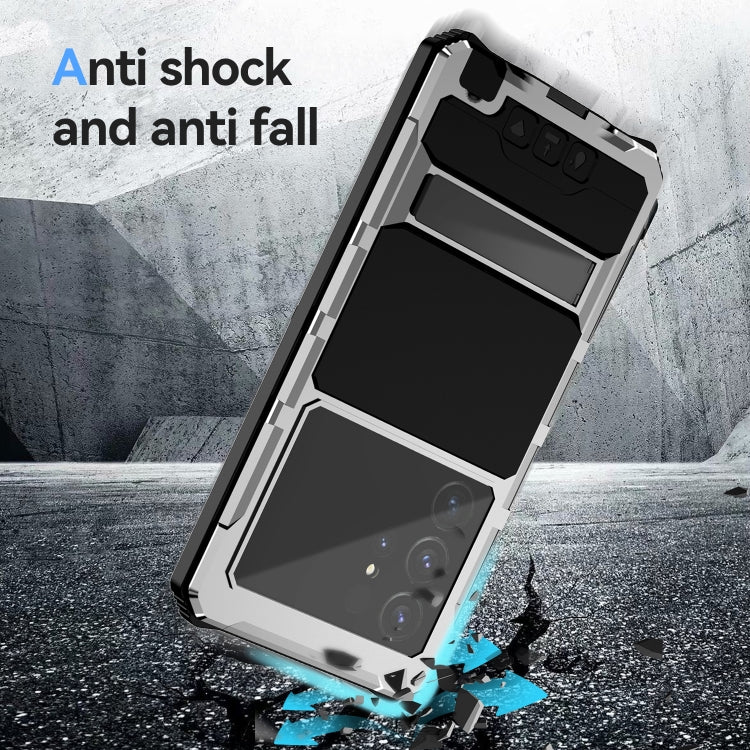 For Samsung Galaxy S24 Ultra 5G R-JUST Life Waterproof Dustproof Shockproof Holder Phone Case(Silver) - Galaxy S24 Ultra 5G Cases by R-JUST | Online Shopping South Africa | PMC Jewellery