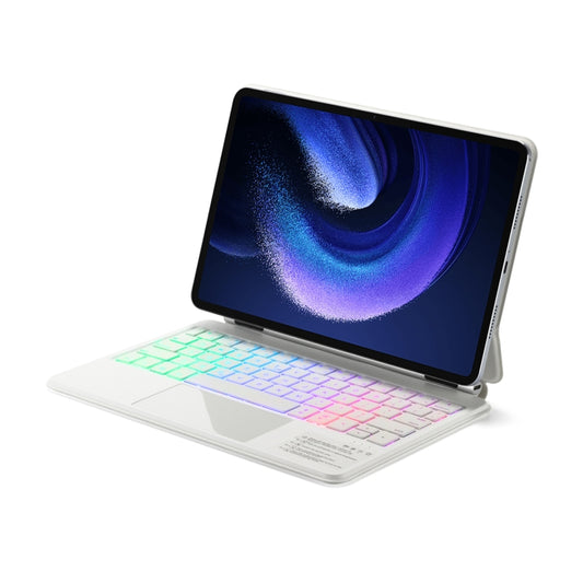 For Xiaomi Pad 6 / Pad Pro M11P-B-M611 Magnetic Bluetooth Keyboard Leather Tablet Case(White) - Others Keyboard by PMC Jewellery | Online Shopping South Africa | PMC Jewellery