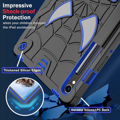 For Samsung Galaxy Tab S9 FE / S9 Fold-Holder Spider Silicone Hybrid PC Tablet Case(Back Blue) - Galaxy Tab S9 Cases by PMC Jewellery | Online Shopping South Africa | PMC Jewellery | Buy Now Pay Later Mobicred