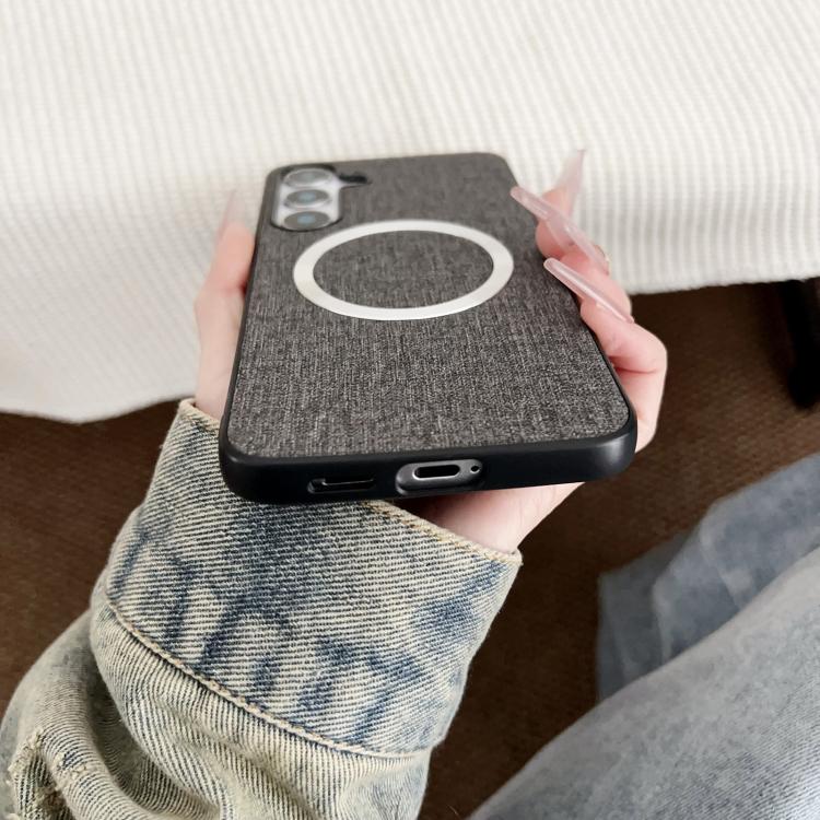 For Samsung Galaxy S25 5G Magsafe Magnetic Ring Cloth Texture Phone Case(Orange) - Galaxy S25 5G Cases by PMC TechLife | Online Shopping South Africa | PMC TechLife | Buy Now Pay Later Mobicred