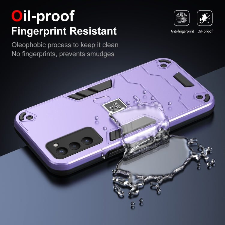 For Tecno Camon 18P 2 in 1 Shockproof Phone Case(Purple) - Tecno Cases by PMC TechLife | Online Shopping South Africa | PMC TechLife | Buy Now Pay Later Mobicred