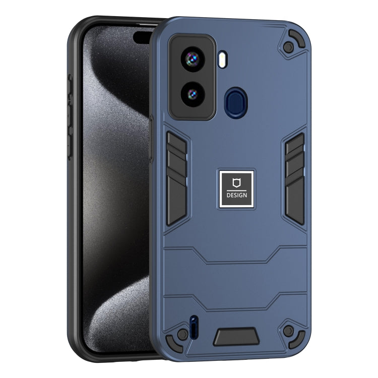 For Tecno Pop 6 2 in 1 Shockproof Phone Case(Blue) - Tecno Cases by PMC TechLife | Online Shopping South Africa | PMC TechLife | Buy Now Pay Later Mobicred