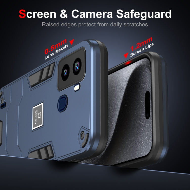 For Tecno Pop 6 2 in 1 Shockproof Phone Case(Blue) - Tecno Cases by PMC TechLife | Online Shopping South Africa | PMC TechLife | Buy Now Pay Later Mobicred