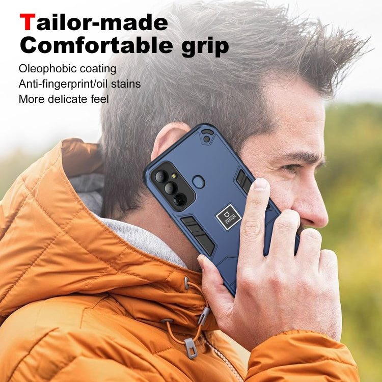 For Tecno Pop 6 Go 2 in 1 Shockproof Phone Case(Blue) - Tecno Cases by PMC TechLife | Online Shopping South Africa | PMC TechLife | Buy Now Pay Later Mobicred