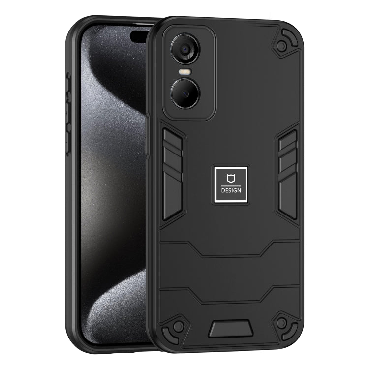 For Tecno Pop 6 Pro 2 in 1 Shockproof Phone Case(Black) - Tecno Cases by PMC TechLife | Online Shopping South Africa | PMC TechLife | Buy Now Pay Later Mobicred