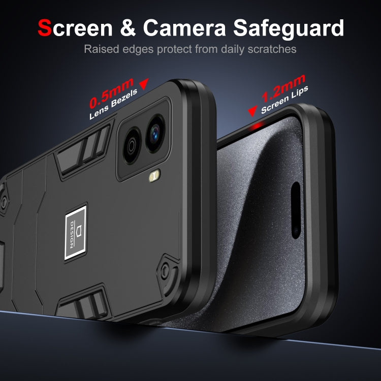 For Tecno Pop 6 No Fingerprints 2 in 1 Shockproof Phone Case(Black) - Tecno Cases by PMC TechLife | Online Shopping South Africa | PMC TechLife | Buy Now Pay Later Mobicred